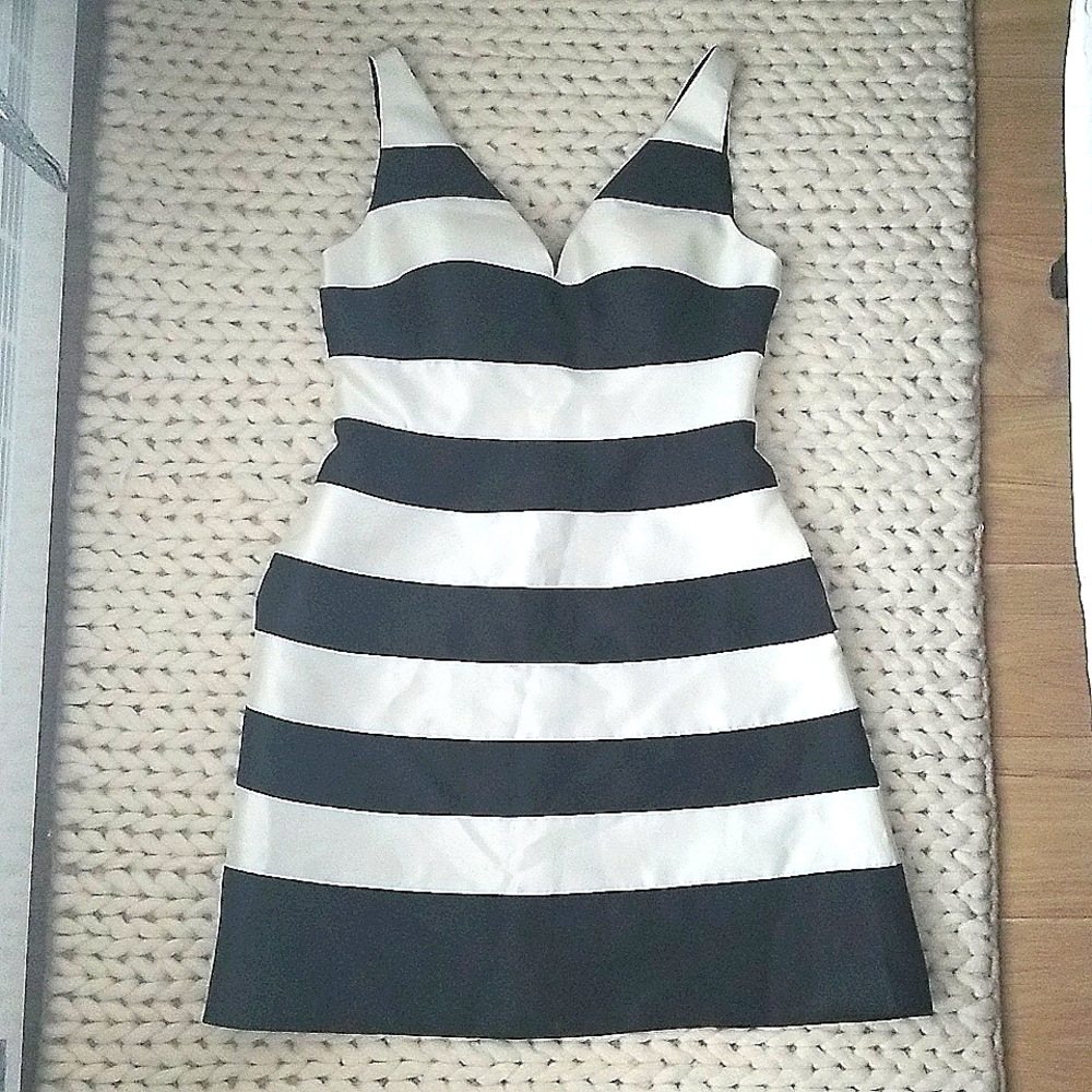 Black and White Striped Cocktail Dress